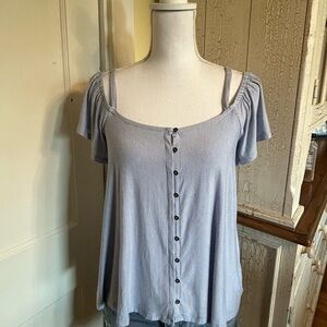 American Eagle Outfitters Light Blue Cotton Top.